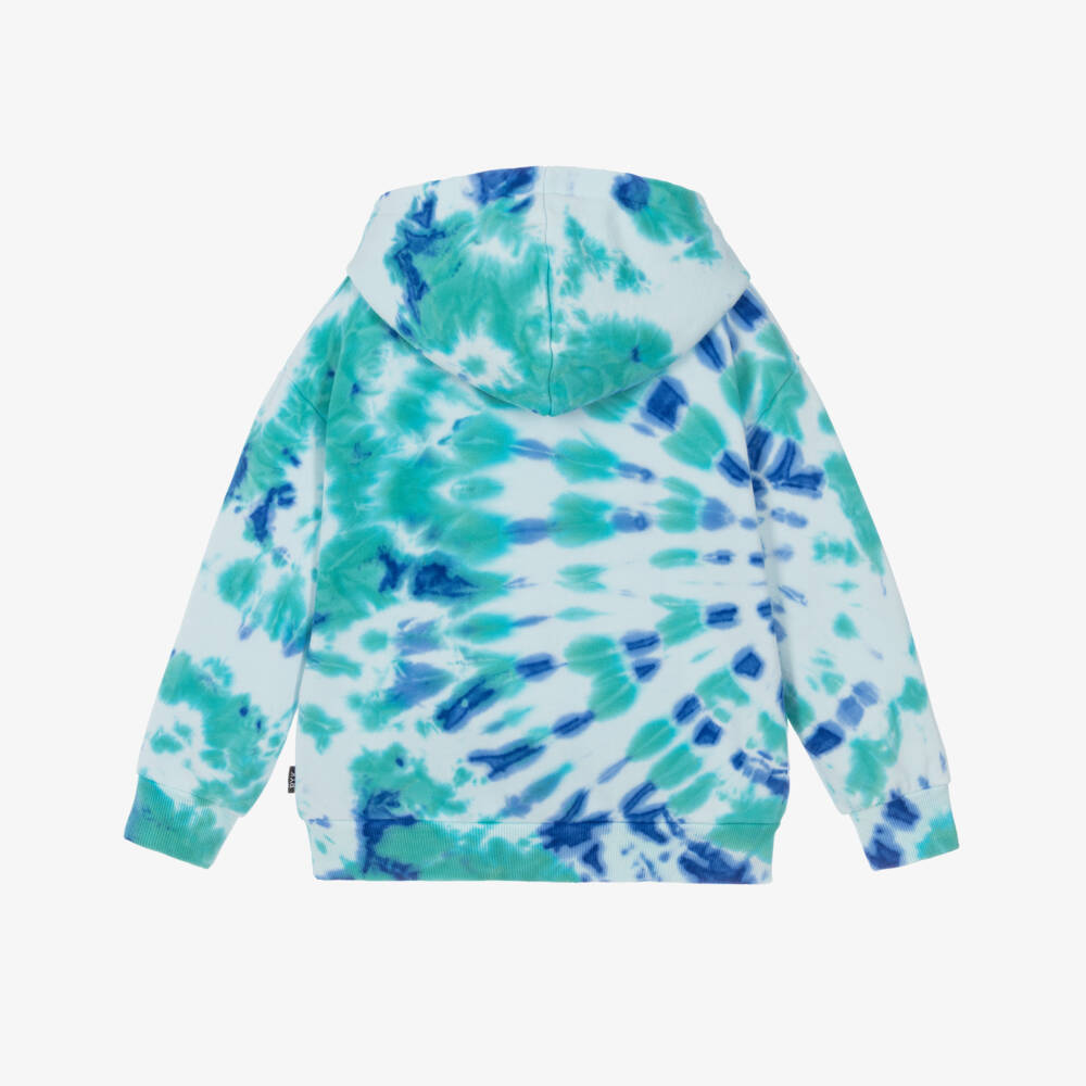 Rock Your Baby-Boys Blue Cotton Tie-Dye Hoodie | Childrensalon