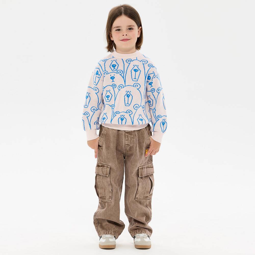 Rock Your Baby-Boys Brown Denim Cargo Trousers | Childrensalon