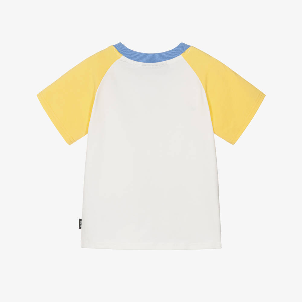 Rock Your Baby-Футболка кремовая с цветоблоками и бананом для мальчиков | Childrensalon