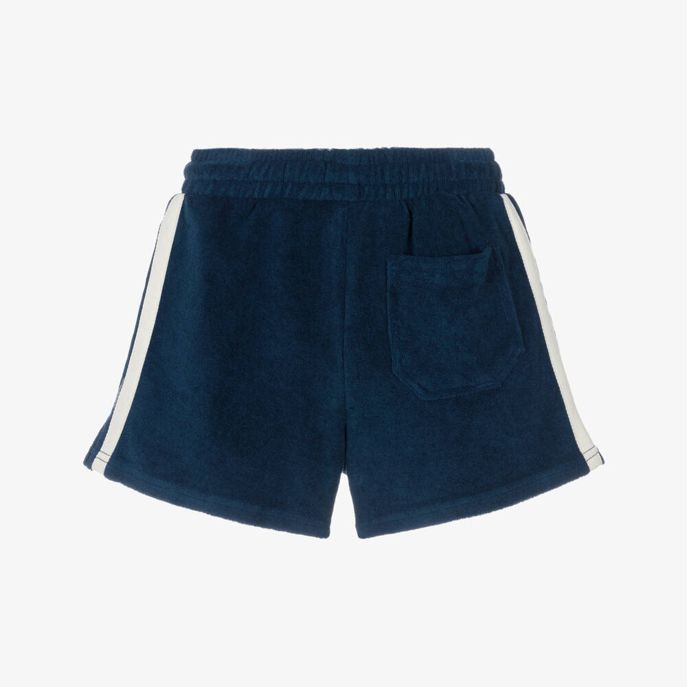 Rock Your Baby-Boys Navy Blue Cotton Towelling Drawstring Shorts | Childrensalon