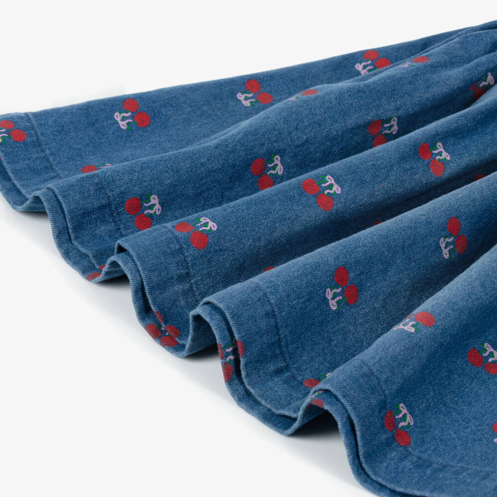 Rock Your Baby-Girls Blue Denim Dress with Cherry Print | Childrensalon