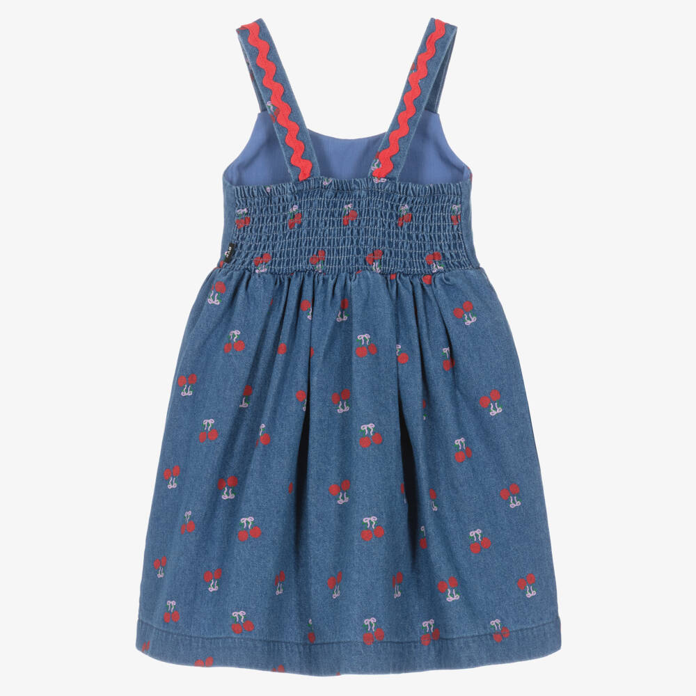Rock Your Baby-Girls Blue Denim Dress with Cherry Print | Childrensalon