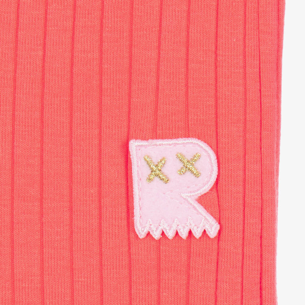 Rock Your Baby-Girls Coral Pink Jersey Flared Leggings | Childrensalon