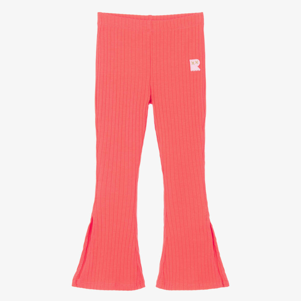 Rock Your Baby-Girls Coral Pink Jersey Flared Leggings | Childrensalon
