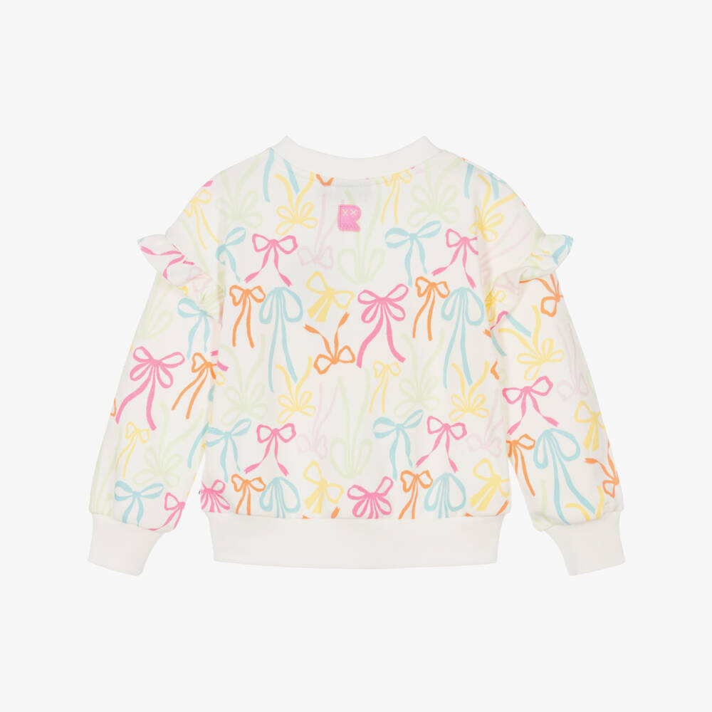 Rock Your Baby-Girls Ivory Cotton Bow Print Sweatshirt | Childrensalon