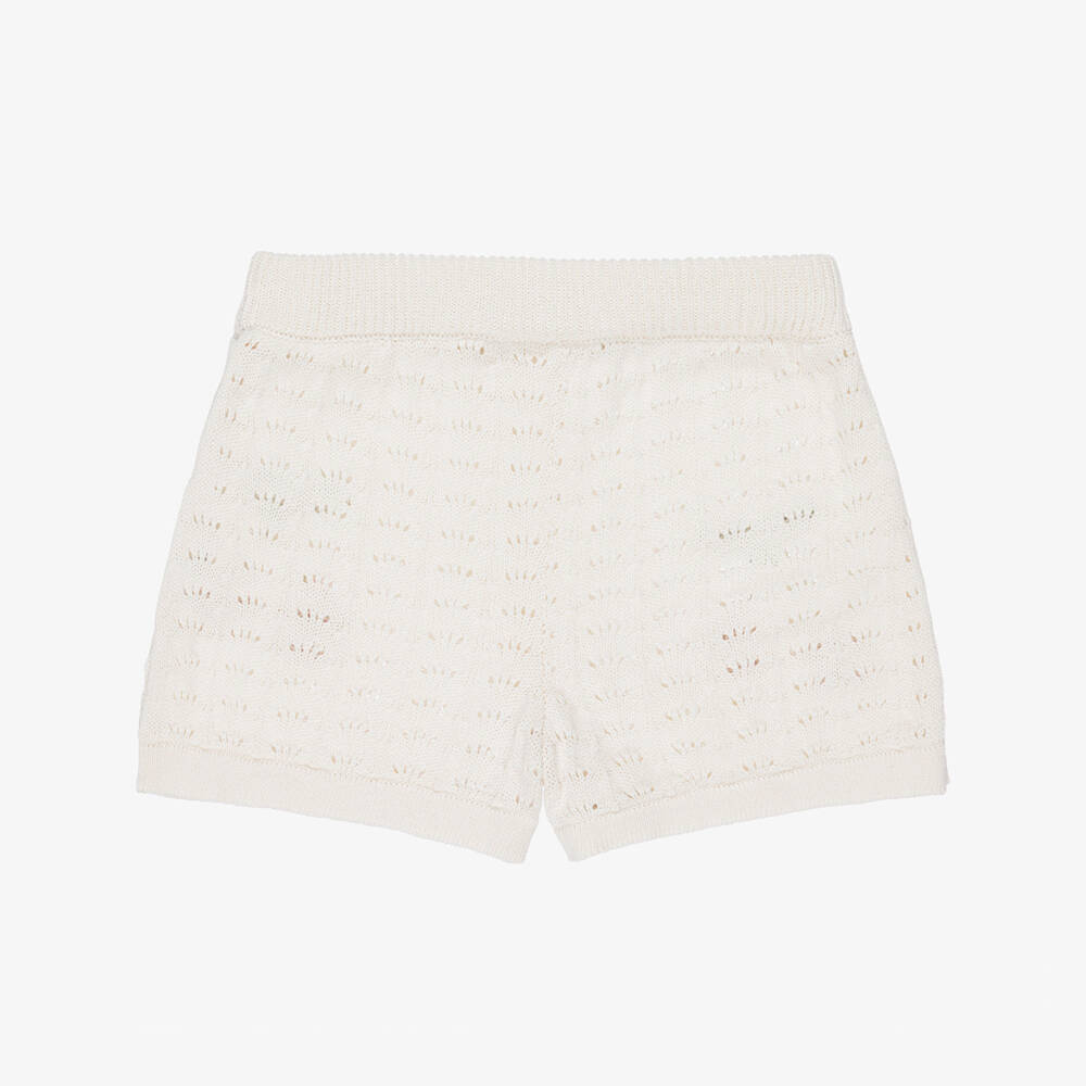 Rock Your Baby-Girls Ivory Cotton Cherry Shorts with Cut Work | Childrensalon