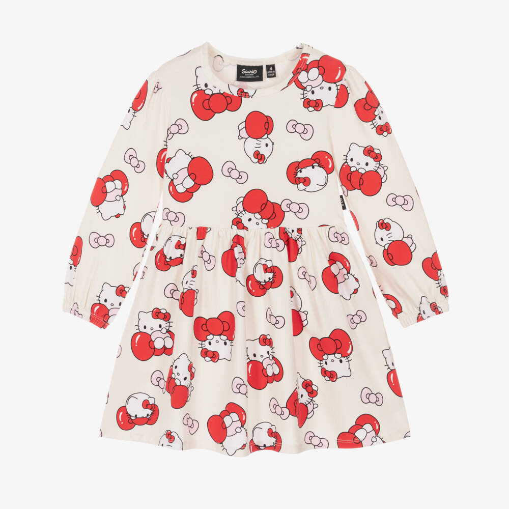 Rock Your Baby-Girls Ivory Jersey Dress with Hello Kitty Print | Childrensalon