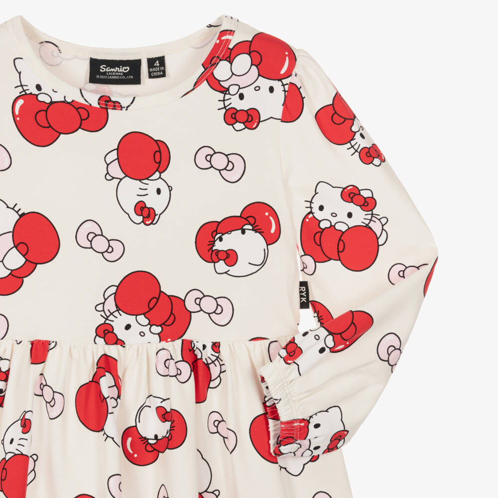 Rock Your Baby-Girls Ivory Jersey Dress with Hello Kitty Print | Childrensalon