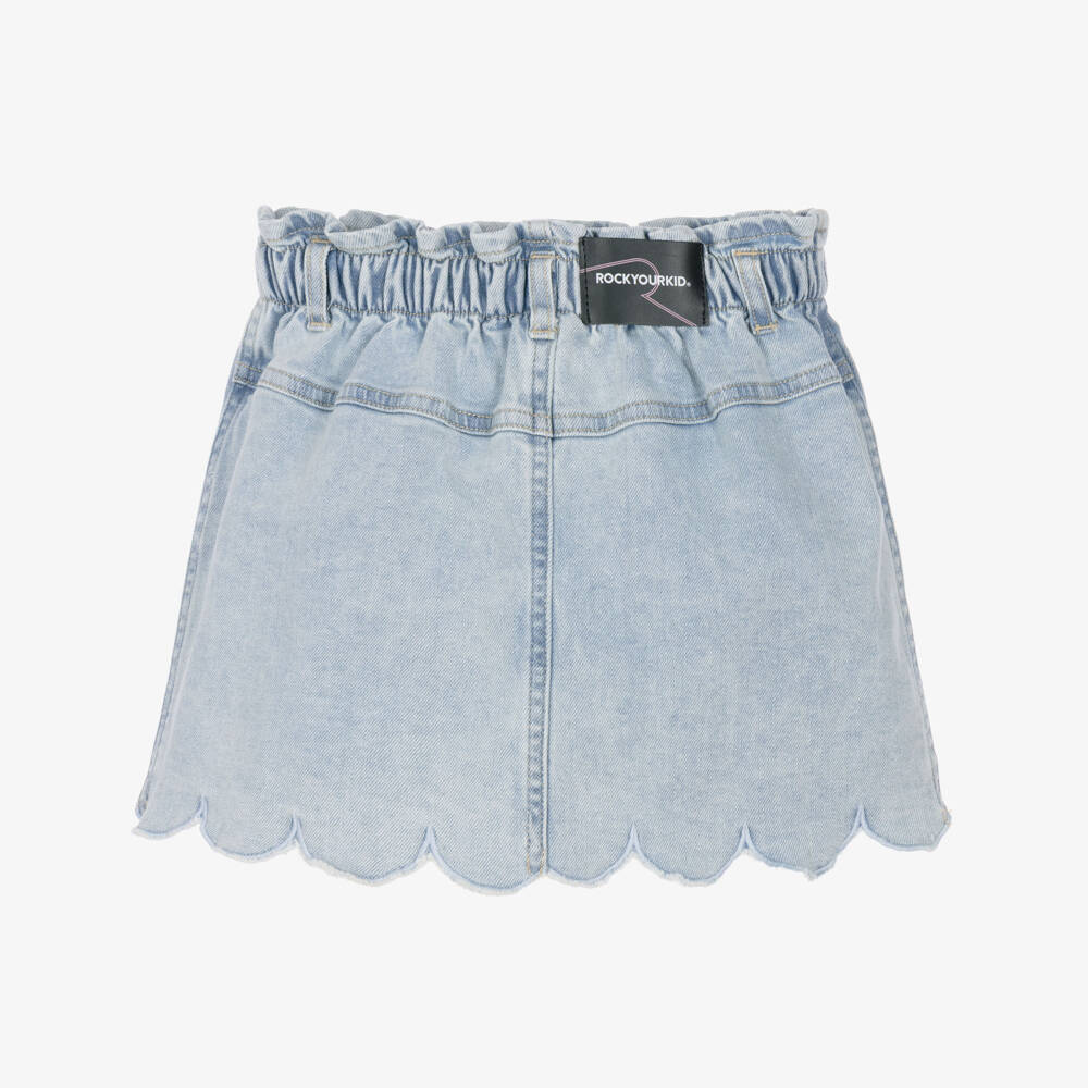 Rock Your Baby-Girls Light Blue Denim Skirt with Heart Pockets | Childrensalon