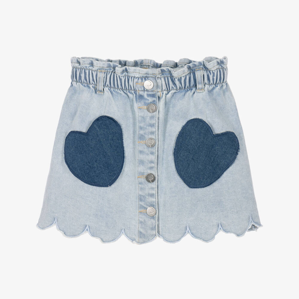 Rock Your Baby-Girls Light Blue Denim Skirt with Heart Pockets | Childrensalon