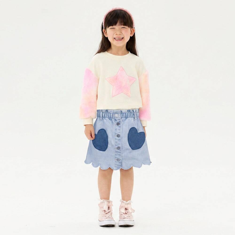 Rock Your Baby-Girls Light Blue Denim Skirt with Heart Pockets | Childrensalon