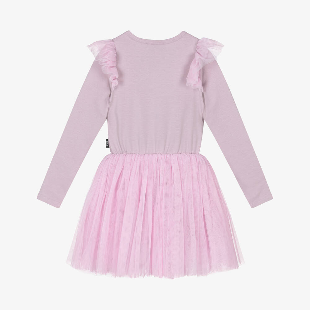 Rock Your Baby-Girls Lilac Unicorn Cotton Jersey & Tulle Dress | Childrensalon