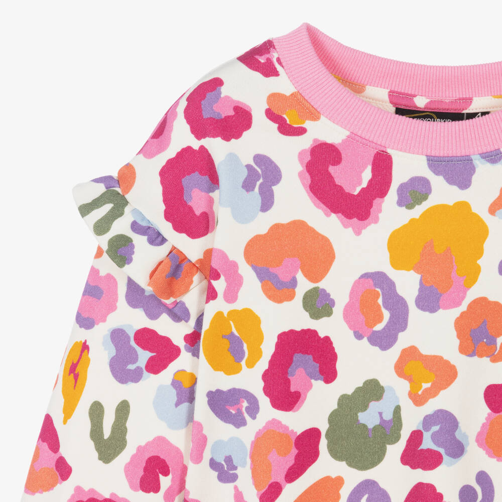 Rock Your Baby-Girls Multicolour Leopard Print Cotton Sweatshirt | Childrensalon
