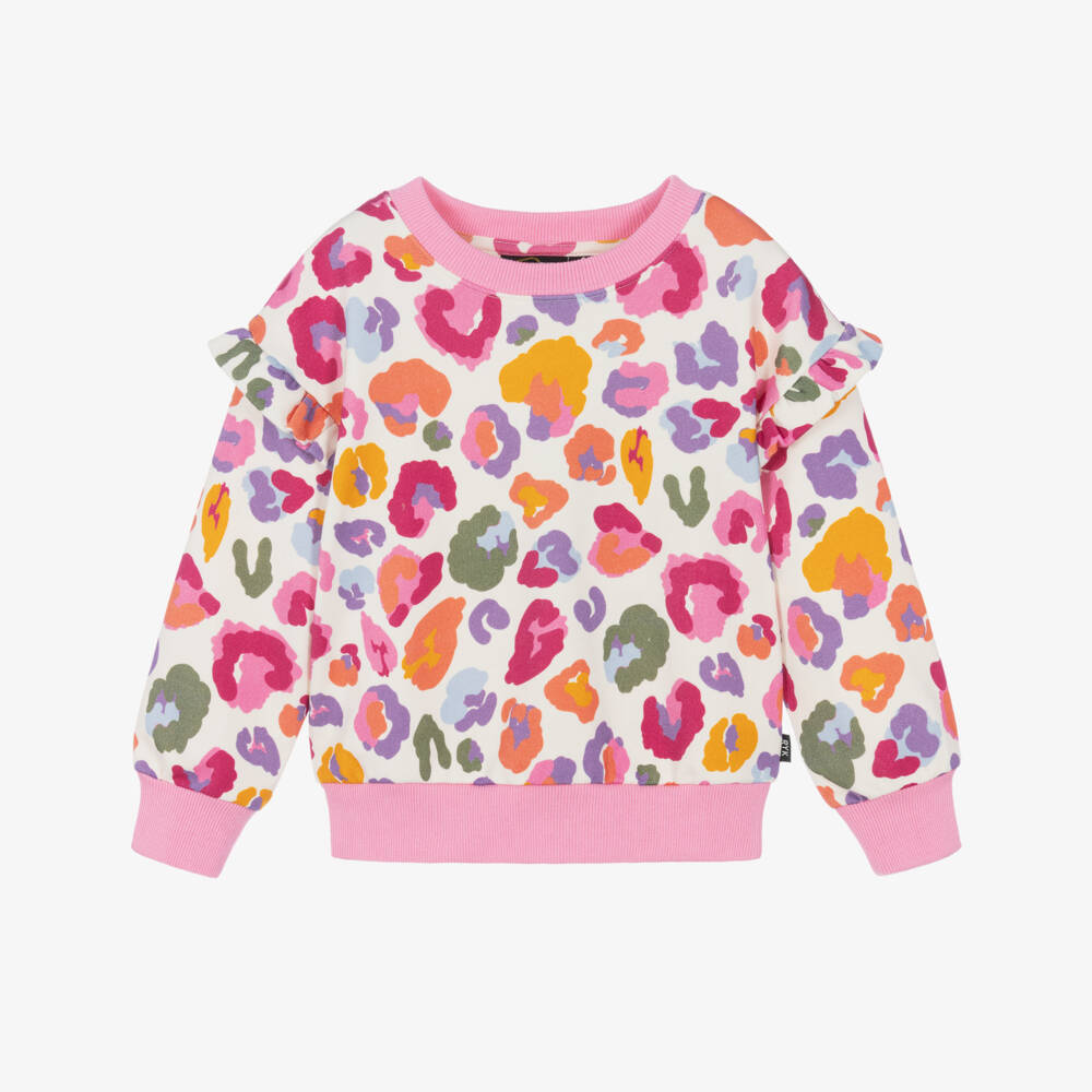 Rock Your Baby-Girls Multicolour Leopard Print Cotton Sweatshirt | Childrensalon