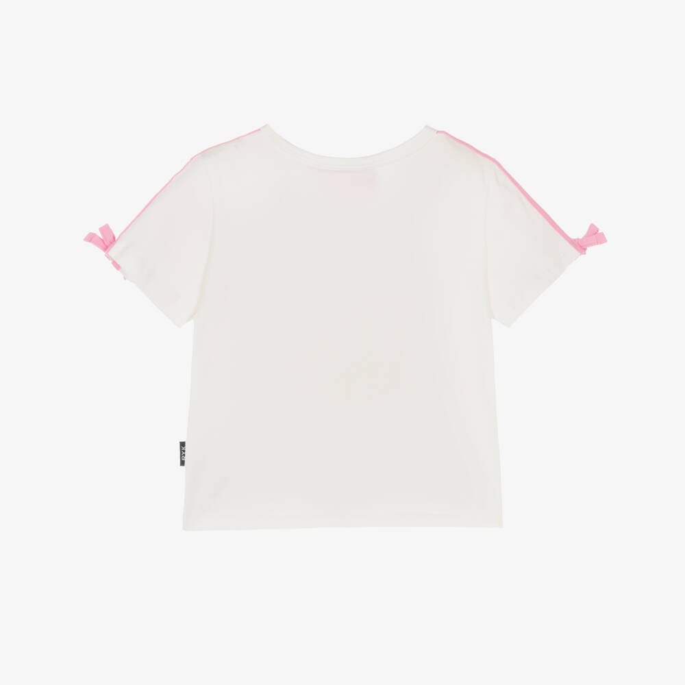 Rock Your Baby-Girls Off-White Sequin Barbie T-Shirt | Childrensalon