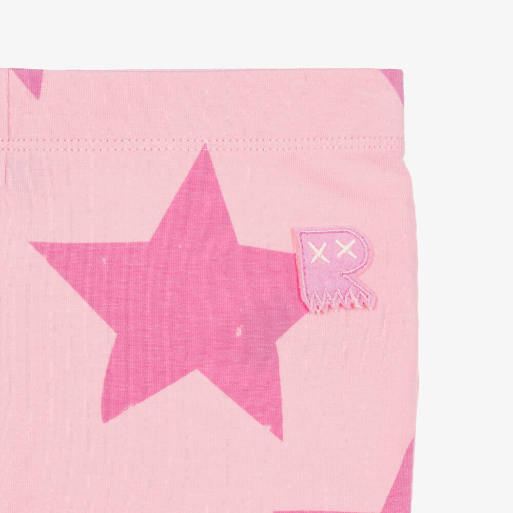 Rock Your Baby-Girls Pink Cotton Star Pattern Leggings | Childrensalon