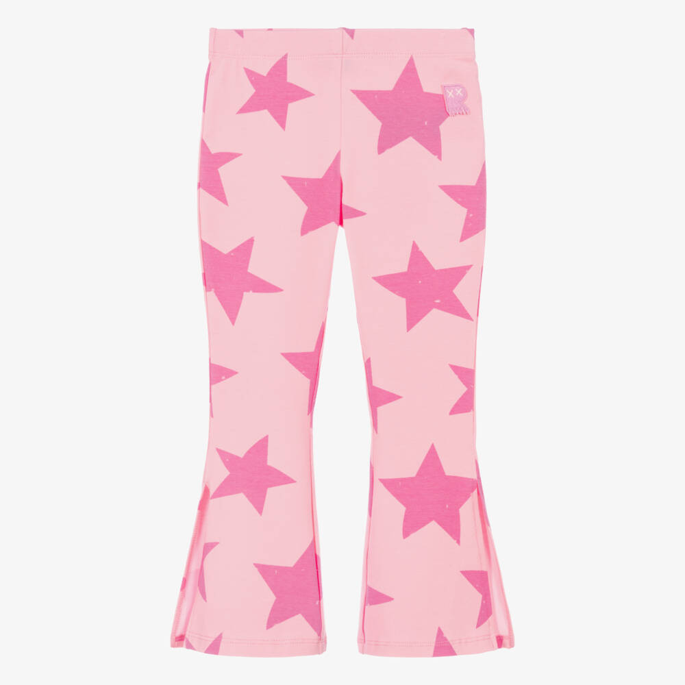 Rock Your Baby-Girls Pink Cotton Star Pattern Leggings  | Childrensalon