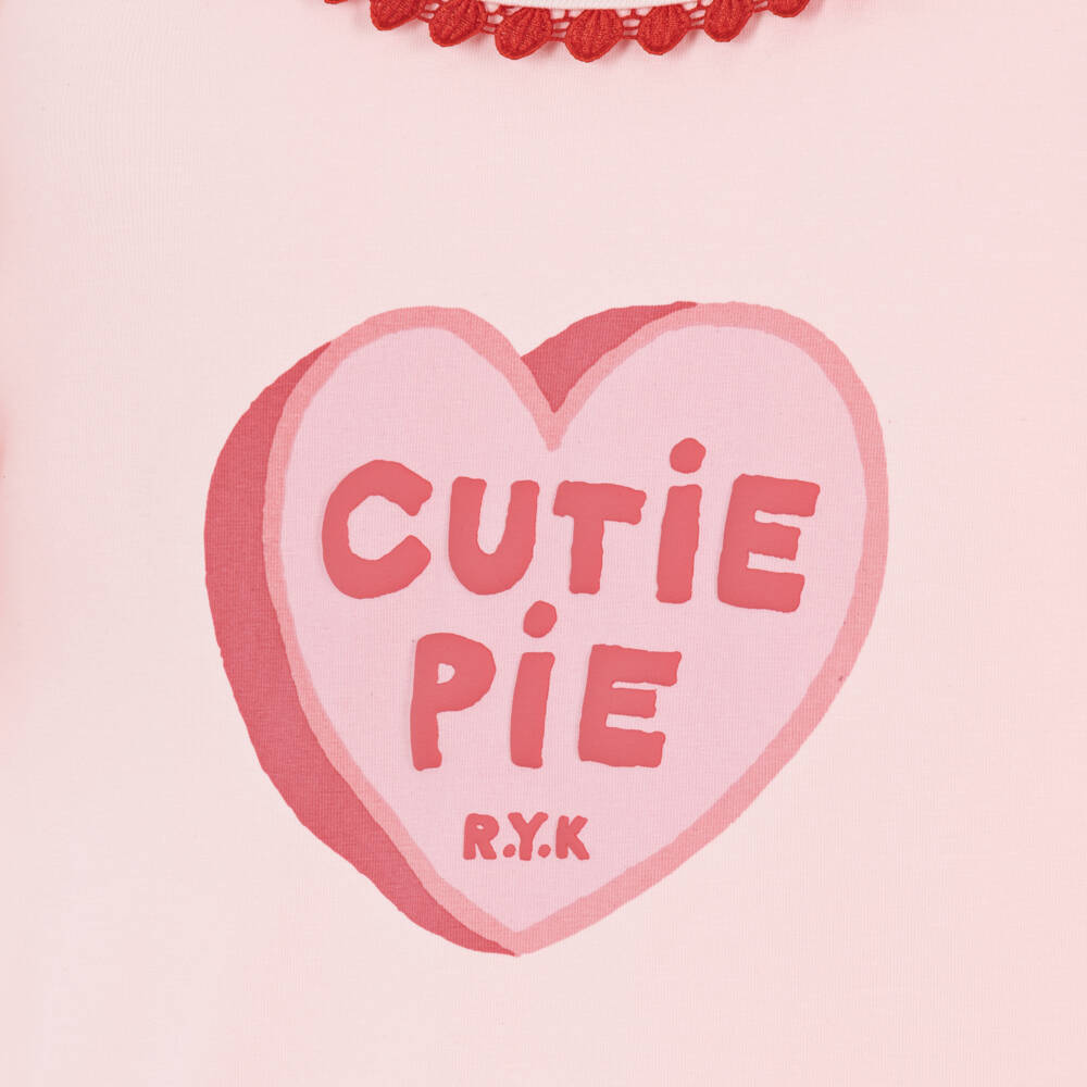 Rock Your Baby-Girls Pink Cotton Top with Heart Motif | Childrensalon
