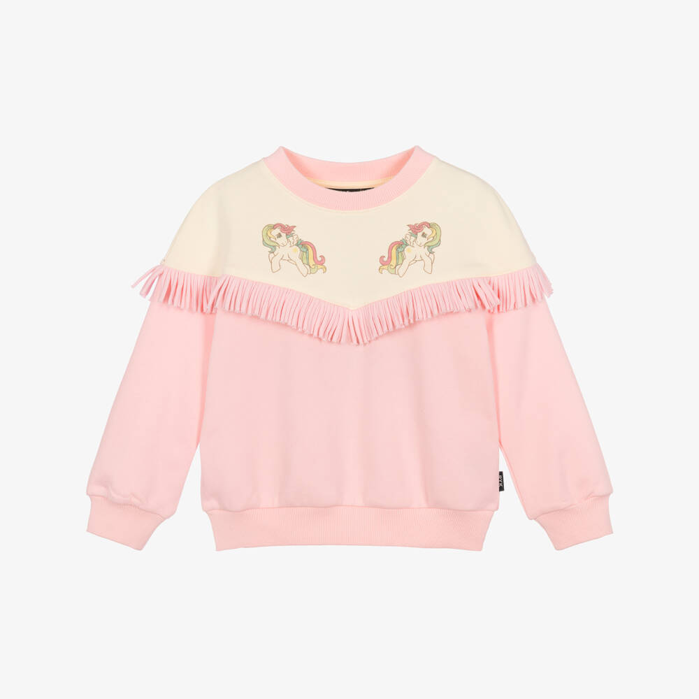 Rock Your Baby-Girls Pink Fringed Sweatshirt with My Little Pony Prints | Childrensalon