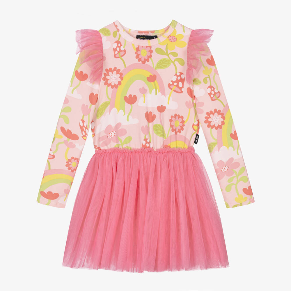 Rock Your Baby-Girls Pink Jersey Dress with Tulle Skirt | Childrensalon