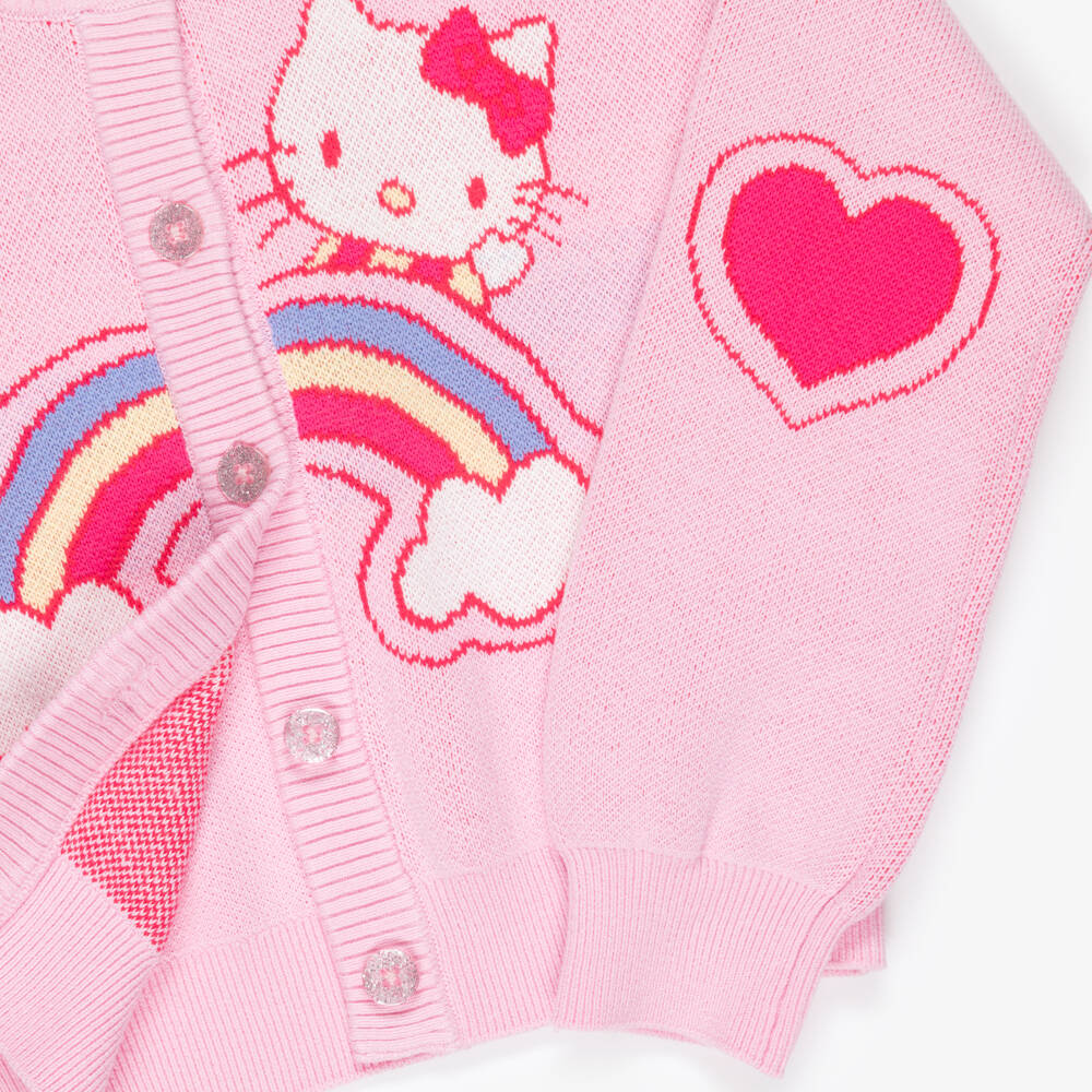 Rock Your Baby-Girls Pink Knitted Hello Kitty Cardigan | Childrensalon