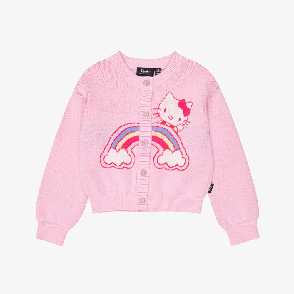 Rock Your Baby-Girls Pink Knitted Hello Kitty Cardigan | Childrensalon
