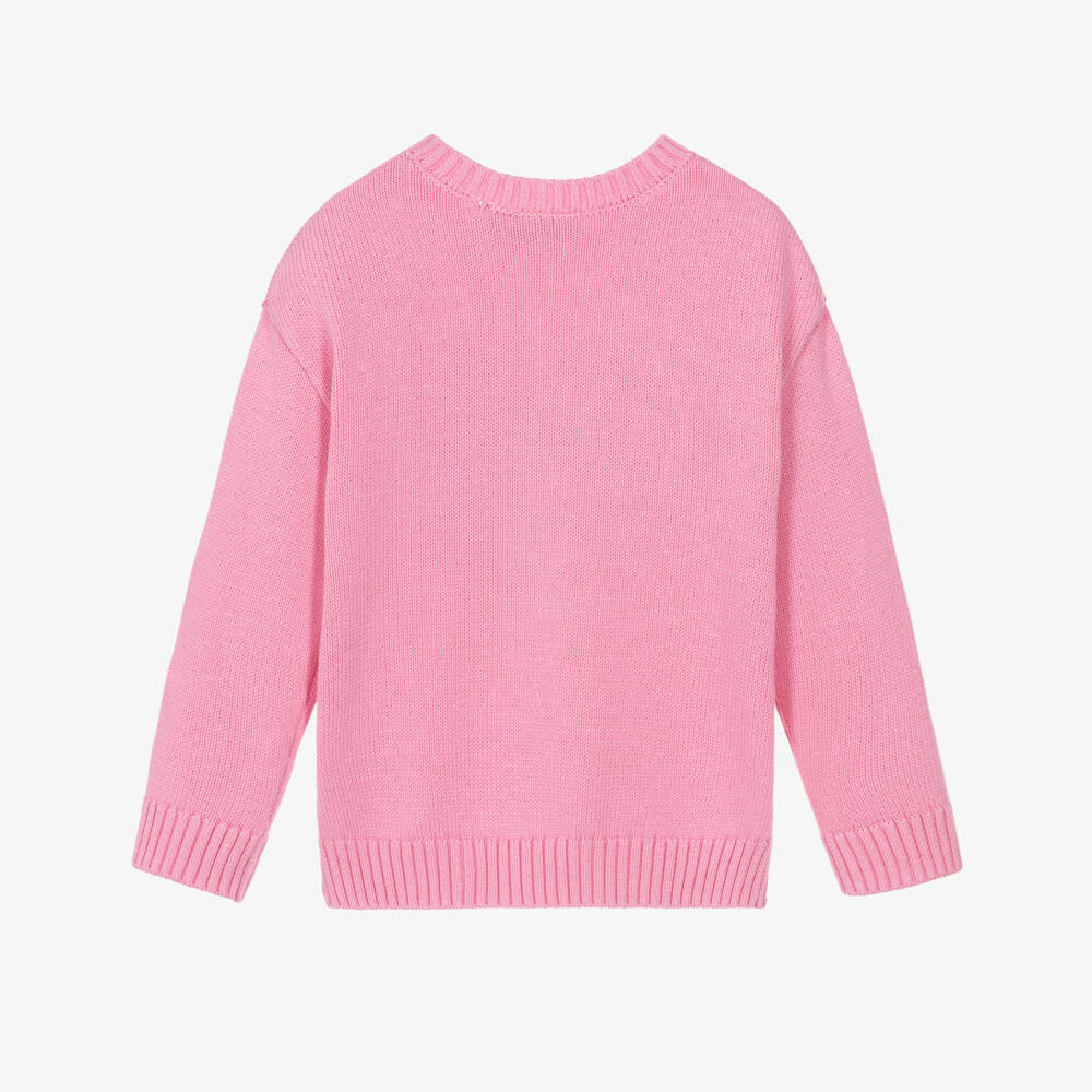 Rock Your Baby-Girls Pink Knitted Sweater with Metallic Heart | Childrensalon