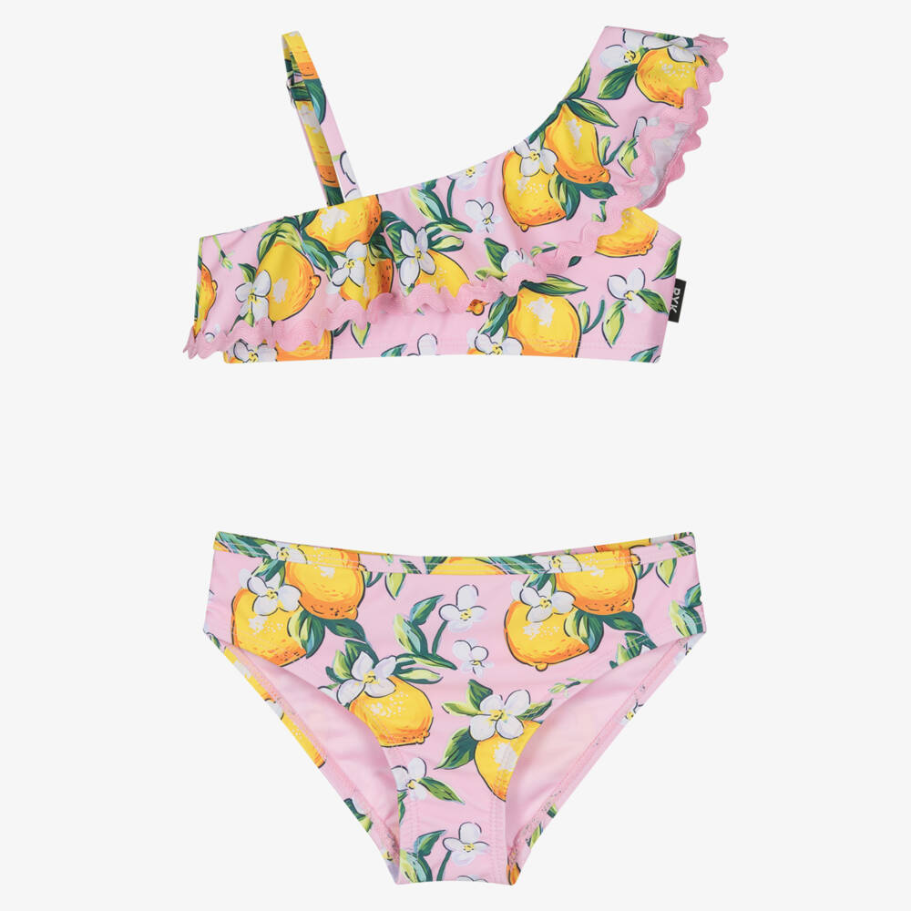 Rock Your Baby-Girls Pink Lemon Resort Ruffle Bikini  | Childrensalon