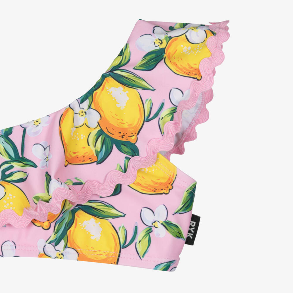Rock Your Baby-Girls Pink Lemon Resort Ruffle Bikini | Childrensalon