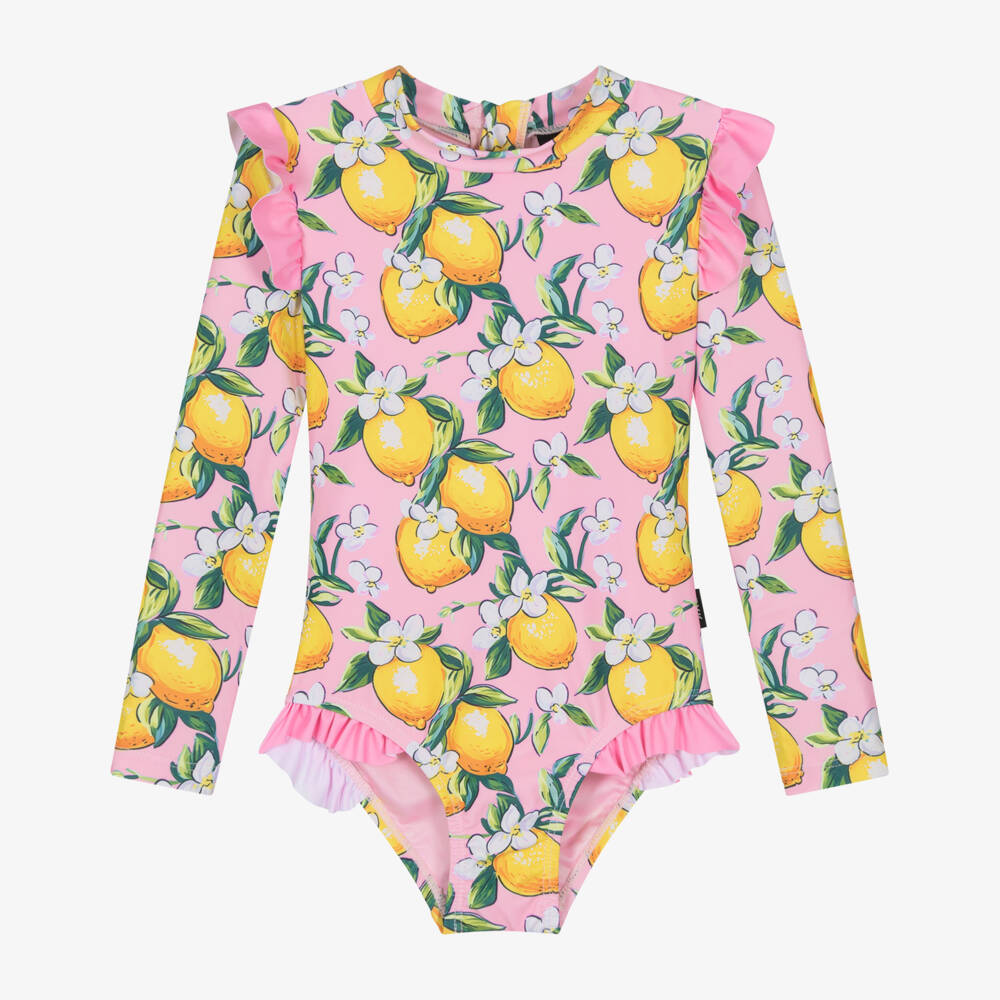 Rock Your Baby-Girls Pink Lemon Resort Swimsuit (UPF50+) | Childrensalon