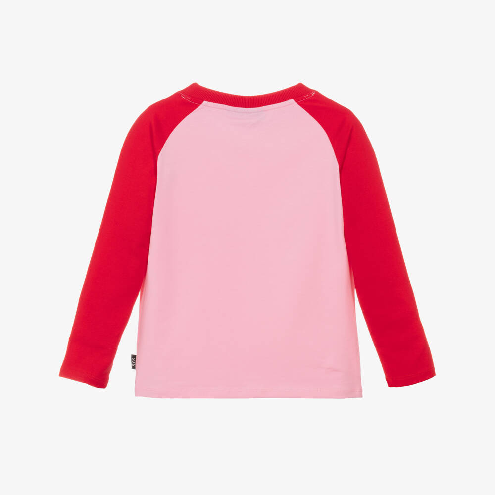 Rock Your Baby-Girls Pink & Red Cotton Santa Claus Top | Childrensalon