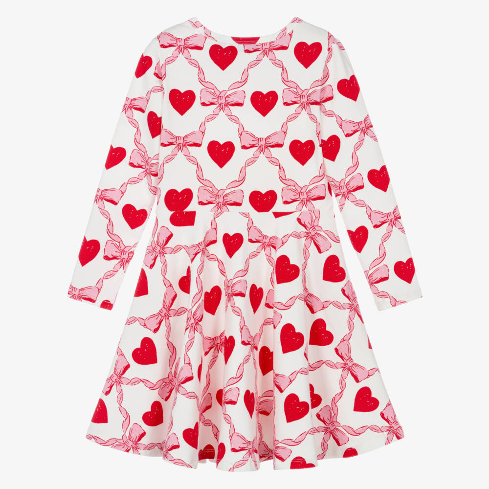 Rock Your Baby-Girls Pink & Red Heart Print Cotton Jersey Dress | Childrensalon