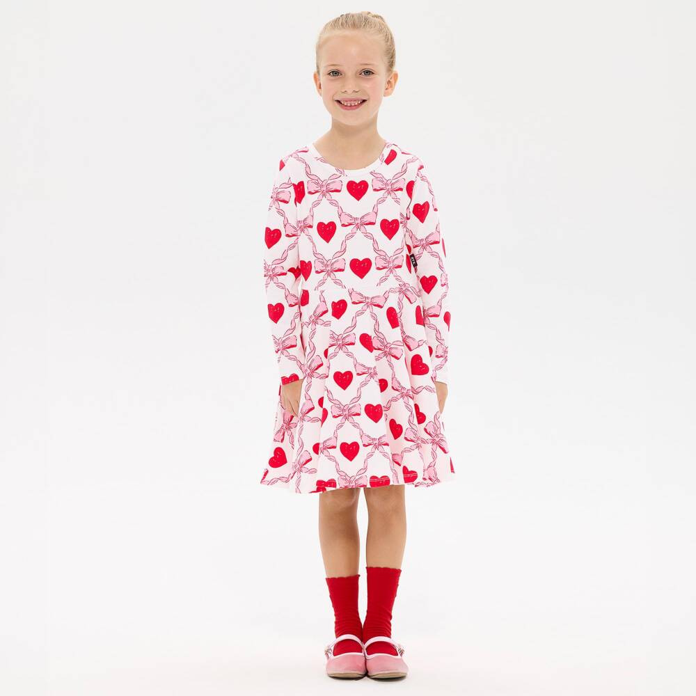 Rock Your Baby-Girls Pink & Red Heart Print Cotton Jersey Dress | Childrensalon