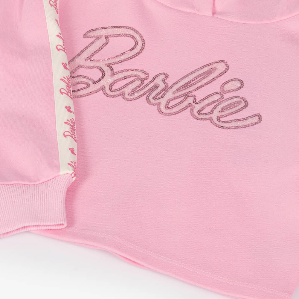 Rock Your Baby-Girls Pink Sequin Barbie Hoodie | Childrensalon