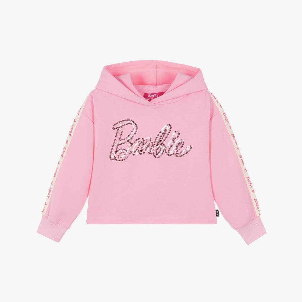 Rock Your Baby-Girls Pink Sequin Barbie Hoodie | Childrensalon