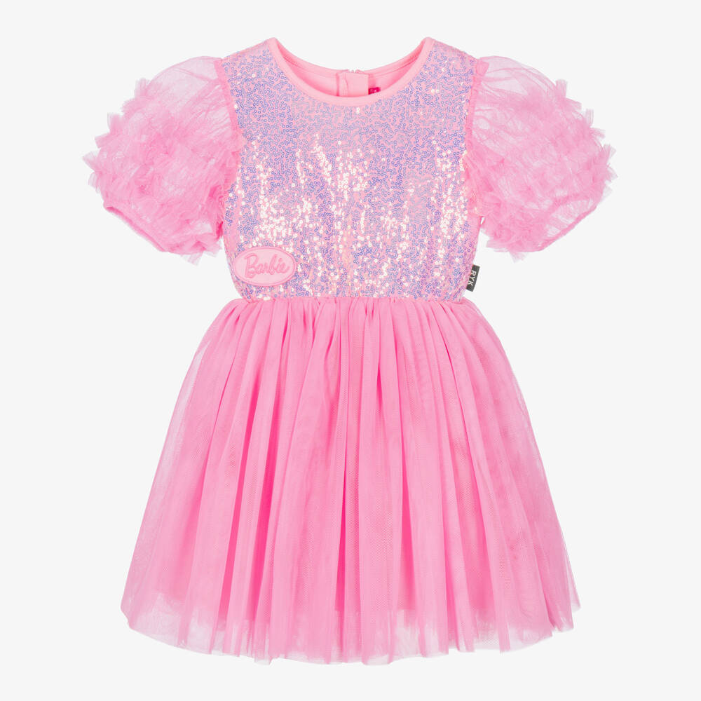 Rock Your Baby-Girls Pink Sequin Barbie Tulle Dress | Childrensalon