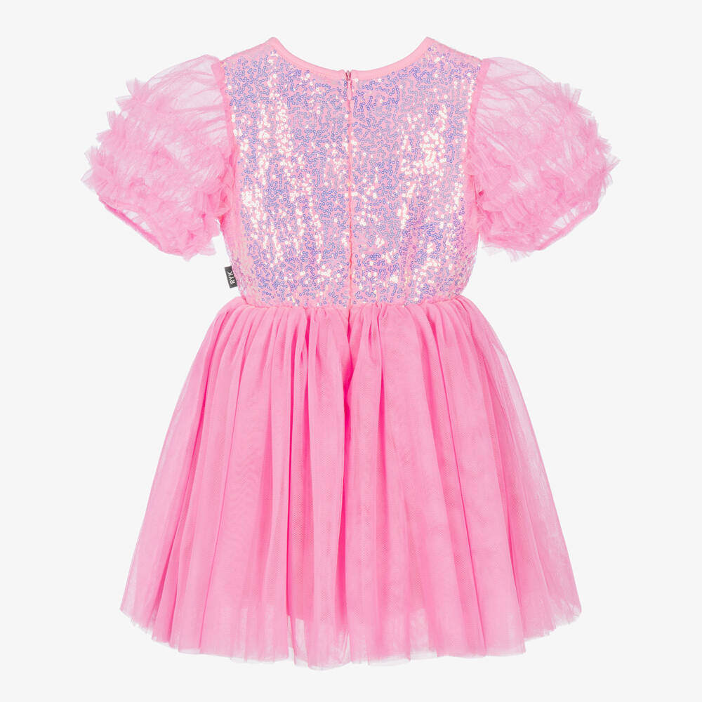 Rock Your Baby-Girls Pink Sequin Barbie Tulle Dress | Childrensalon