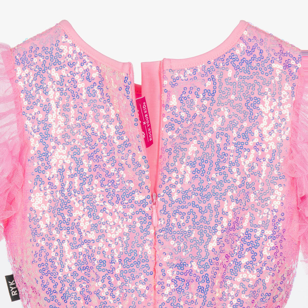 Rock Your Baby-Girls Pink Sequin Barbie Tulle Dress | Childrensalon