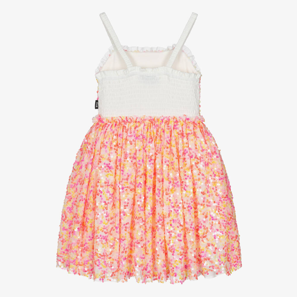 Rock Your Baby-Girls Pink Sequin Embellished Tulle Dress | Childrensalon