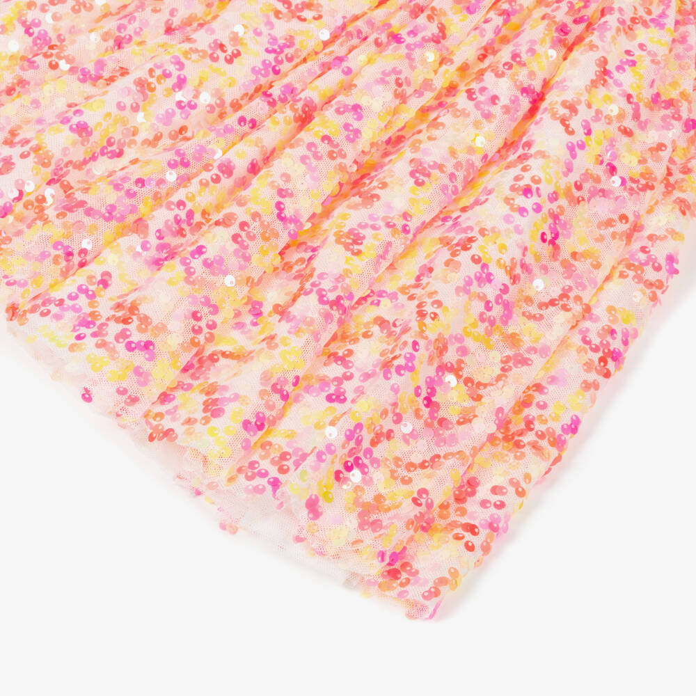 Rock Your Baby-Girls Pink Sequin Embellished Tulle Dress | Childrensalon