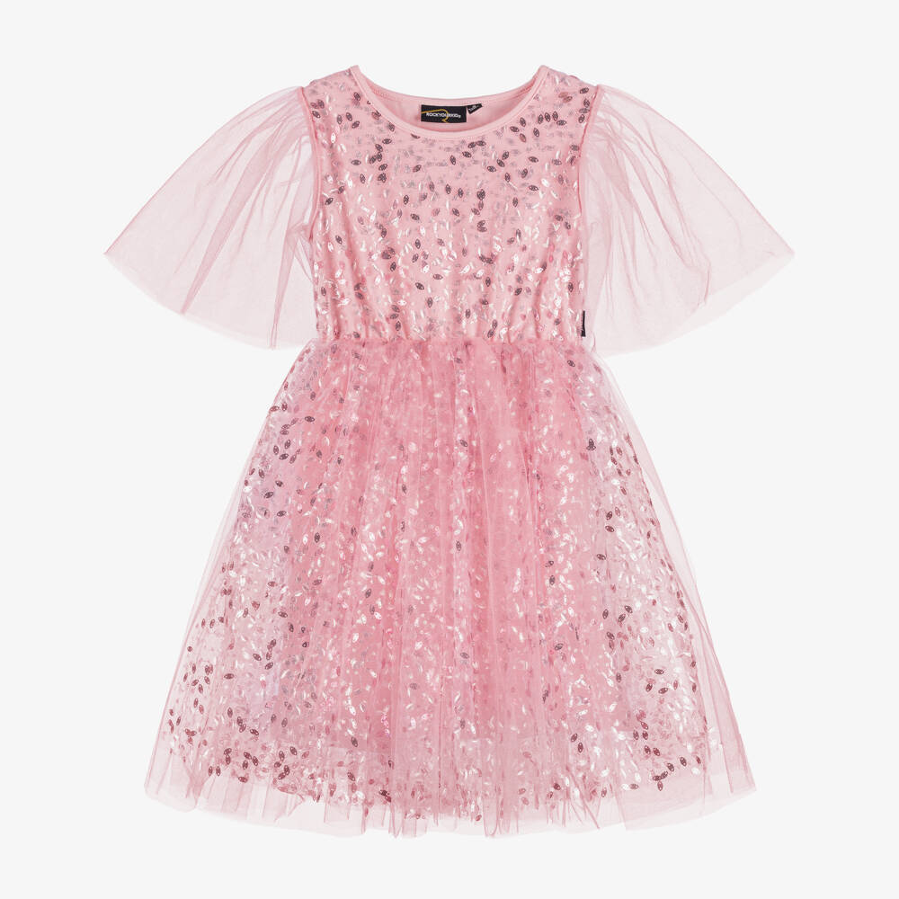 Rock Your Baby-Girls Pink Sequinned Tulle Dress | Childrensalon