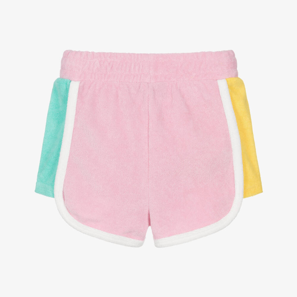 Rock Your Baby-Girls Pink Terry Towelling Shorts with Logo Patch | Childrensalon