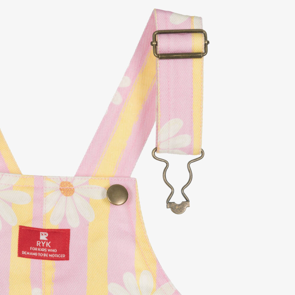 Rock Your Baby-Girls Pink & Yellow Striped Pinafore Dress | Childrensalon