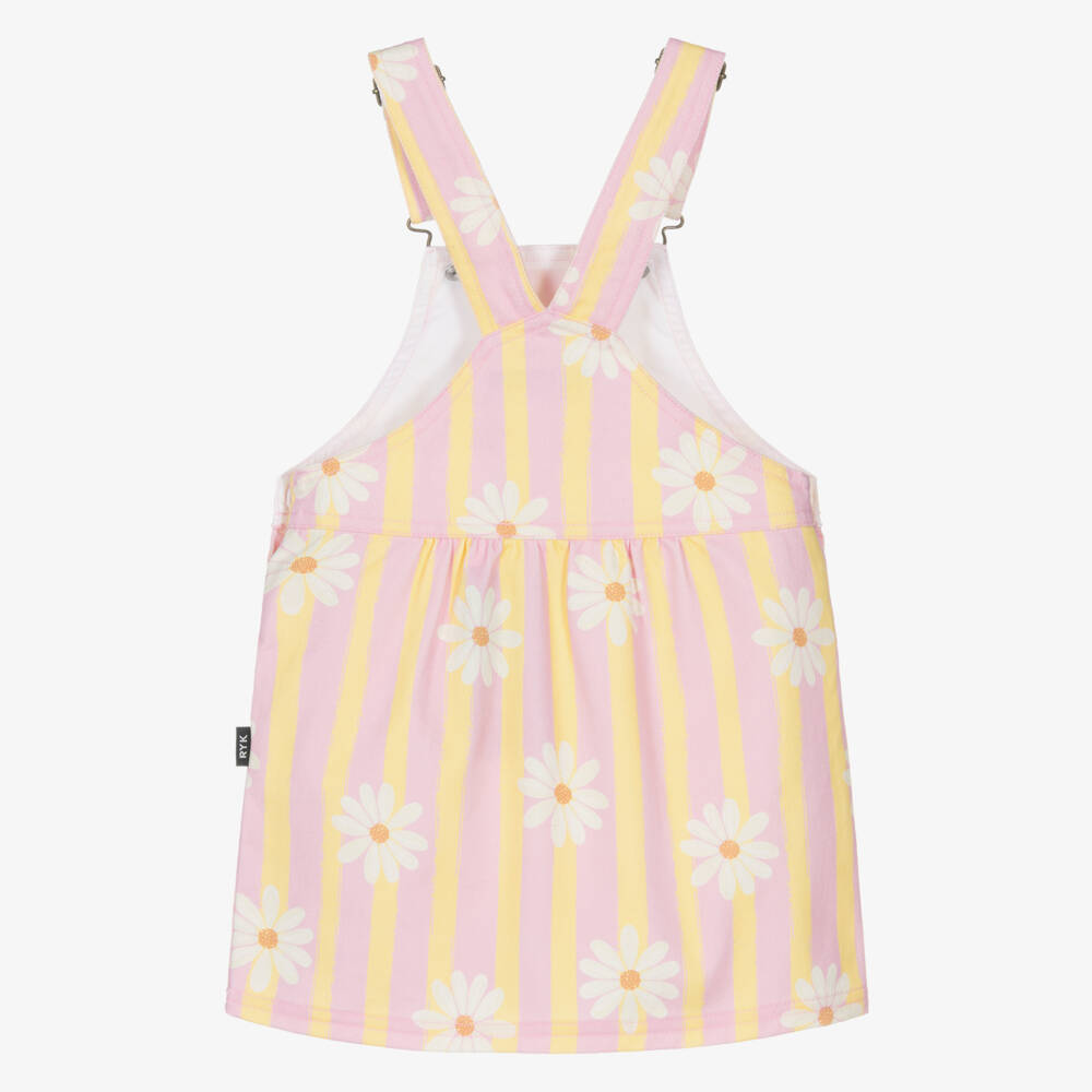 Rock Your Baby-Girls Pink & Yellow Striped Pinafore Dress | Childrensalon