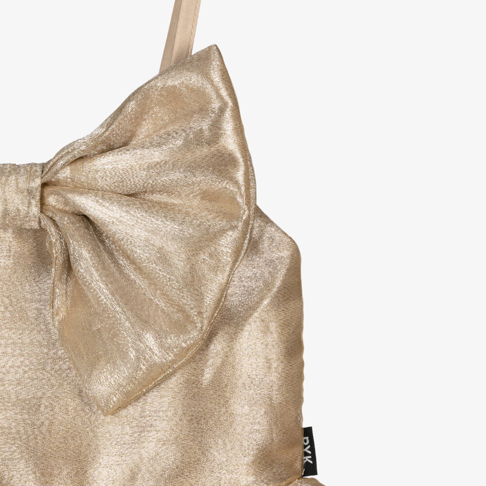 Rock Your Baby-Платье из мерцающей золотой органзы для девочек | Childrensalon