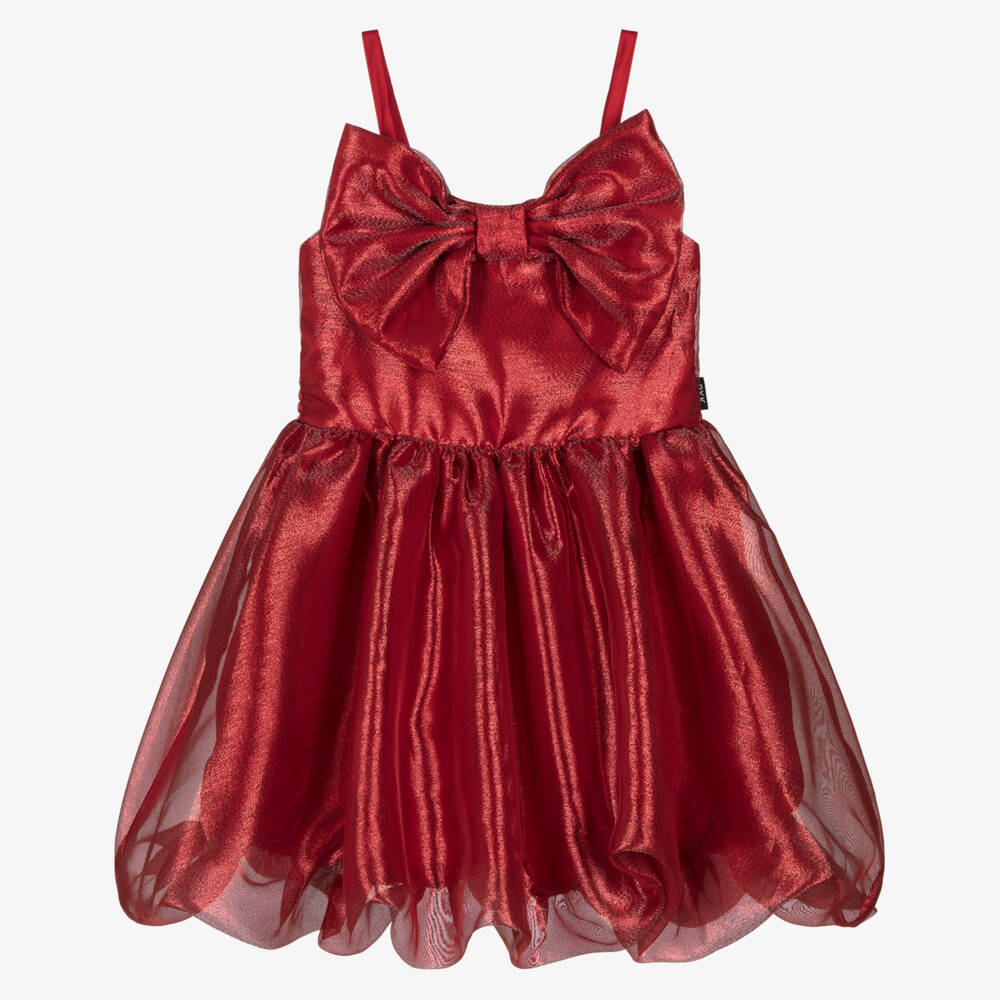 Rock Your Baby-Girls Shimmering Red Organza Dress | Childrensalon