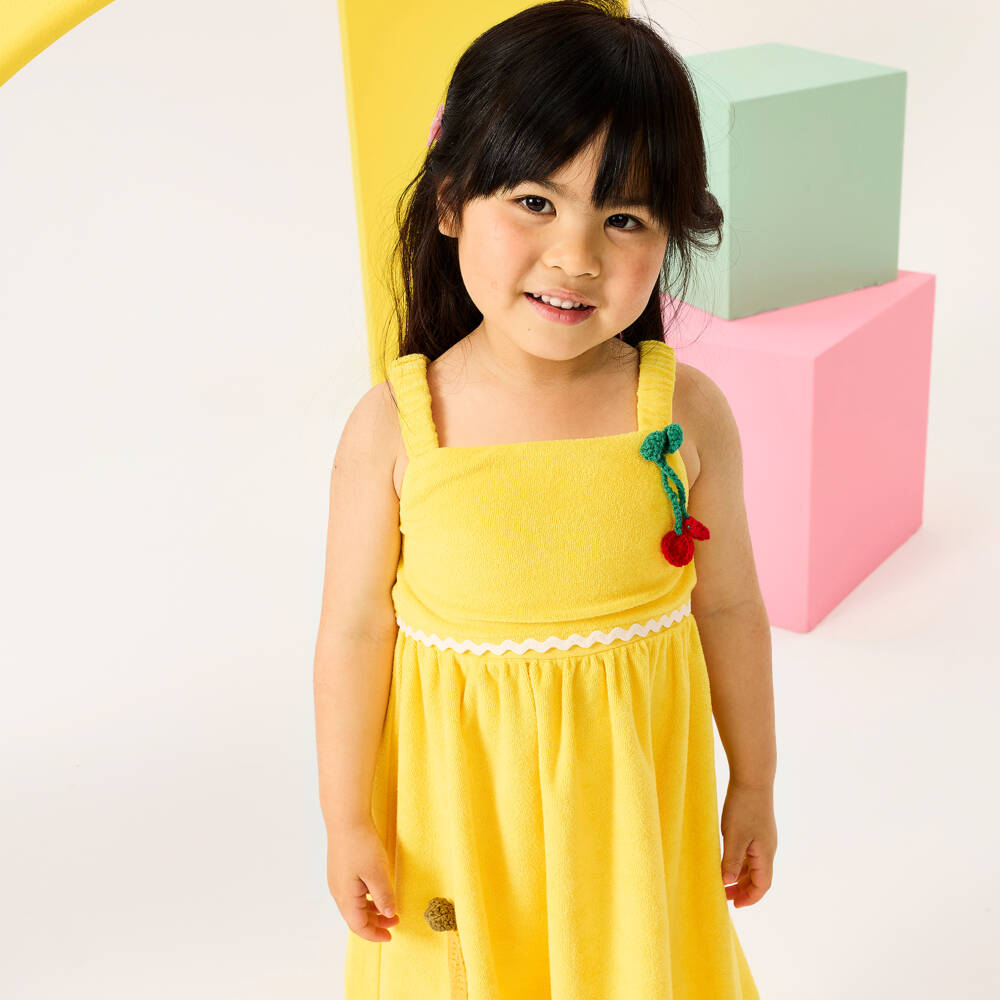 Rock Your Baby-Girls Yellow Terry Towelling Sun Dress | Childrensalon