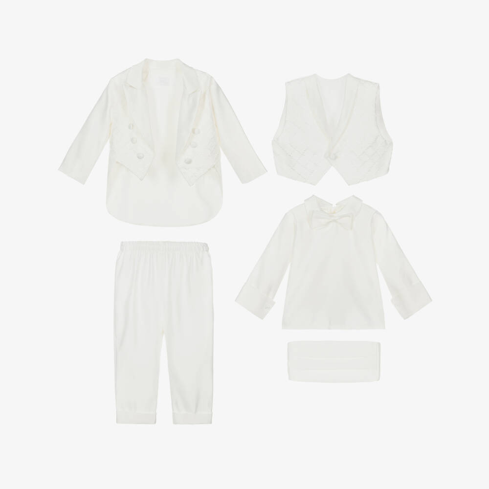 Romano-Baby Boys Ivory Tuxedo Suit | Childrensalon