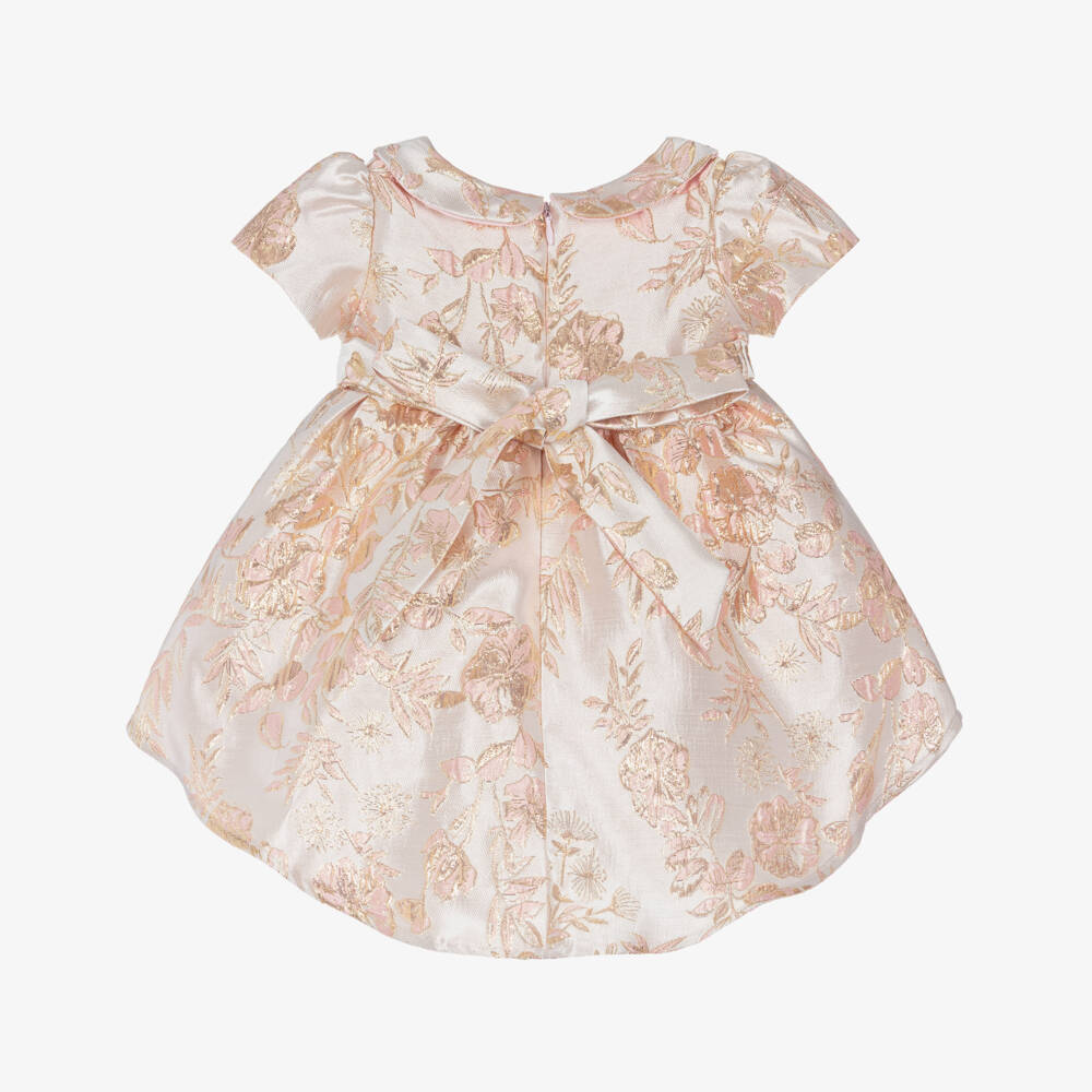 Roma e Toska-Платье розовое из парчи для малышек | Childrensalon