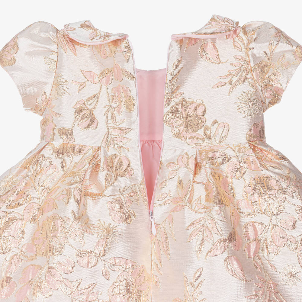 Roma e Toska-Платье розовое из парчи для малышек | Childrensalon
